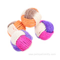 wholesale tricolor woven sisal ball cat toy ball